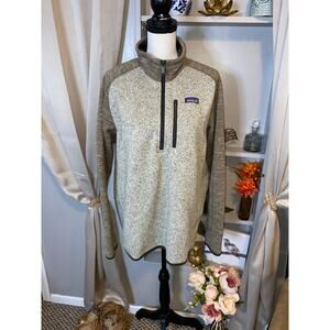 Patagonia Men’s Large Brown Long Sleeve Quarter Zip Sweater GUC Work Wear Top